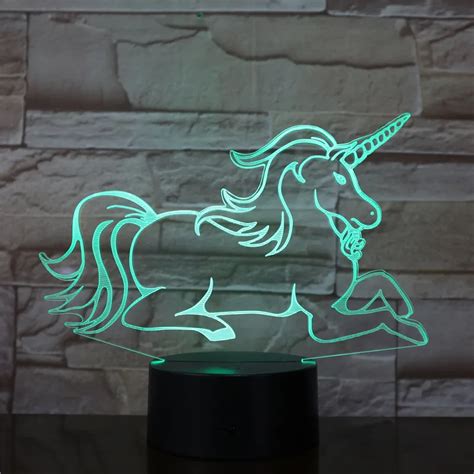 Lámpara LED de noche con diseño de unicornio para niños iluminación de