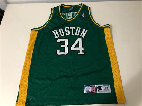 RARE GREEN SEWN CHAMPION BOSTON CELTICS PAUL PIERCE JERSEY MENS SIZE 52