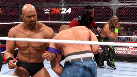 WWE 2K24 Stone Cold Vs John Cena Vs Masked Kane Vs Shawn Michaels