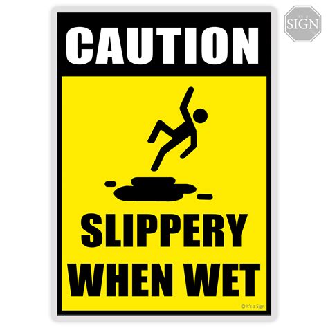 Slippery When Wet Laminated Signage A Size Lazada Ph