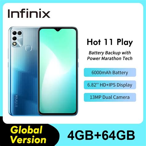 Infinix Hot 11 Play Global Version 6.82'' HD+ Display Smartphone ...