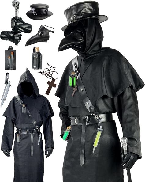 amazoncom absolute vibe plague doctor costume set halloween props