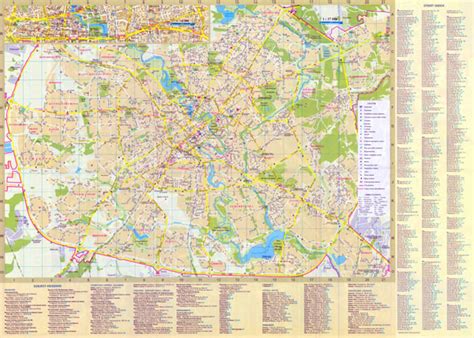 Large Detailed Road And Tourist Map Of Minsk City In English Vidiani