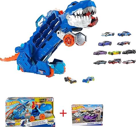 Hot Wheels Pack Camion City Transporteur T Rex HNG Coffret Voitures HMK