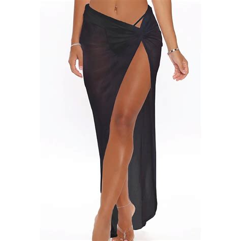Women Piece Sheer Wrap Knot Cover Up Skirt Without Bikini Beach Wrap Bikini Shiny Wraps Cover
