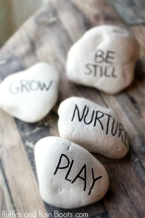 Rae Dunn Rock Painting For The Garden