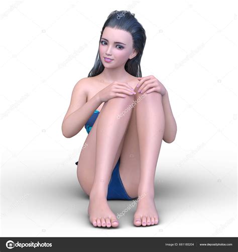 Rendering Woman Bikini Stock Photo TsuneoMP 661185204