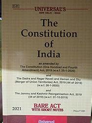 Constitution Of India Bare Act With Short Notes Handbook In English