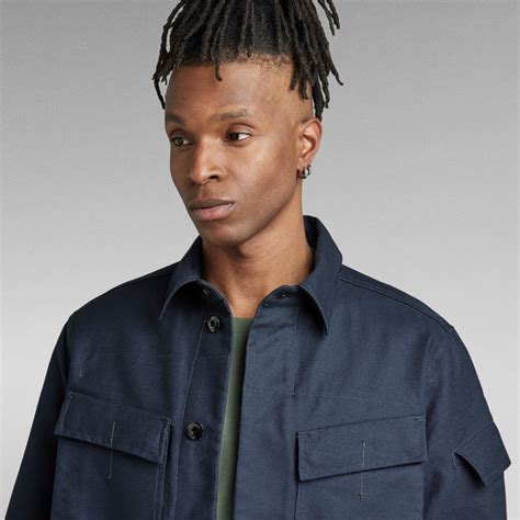 Mysterious Overshirt Dark Blue G Star Raw Us