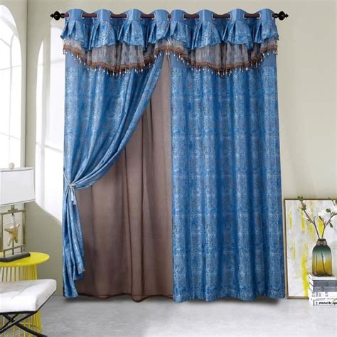 Double Rideaux Oriental Sultanat Bleu Cdiscount Maison