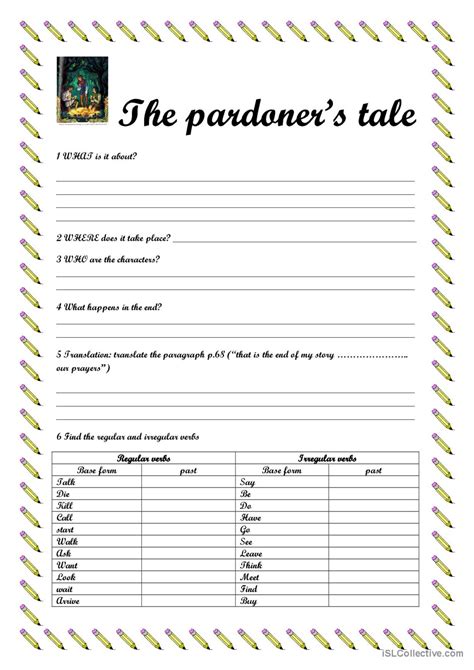 The Canterbury Tales - The Pardoner'…: English ESL worksheets pdf & doc