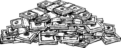 Big pile of money american dollar bills. Sketch illustration. vector ...