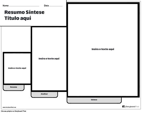 Novo modelo de resumo e síntese de página de criação 3 preto e branco