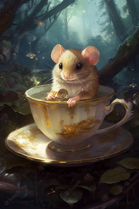 Premium Photo A Mouse In A Teacup