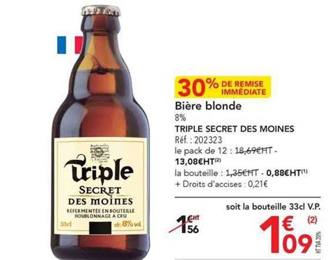Promo Bière Blonde Triple Secret Des Moines chez METRO iCatalogue fr