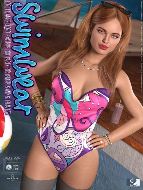 Swimwear For Dforce Exclusive Pool Party For Genesis 8 And 8 1 Female