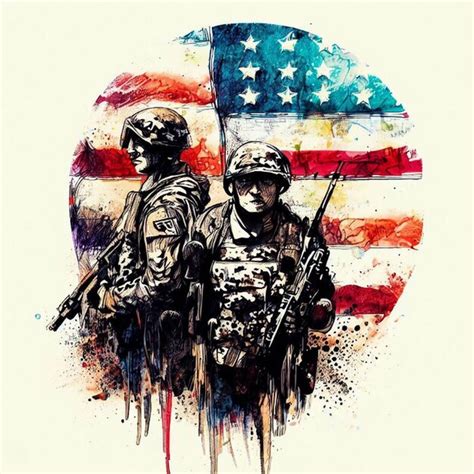 Premium AI Image | A painting of soldiers with the words us army on it