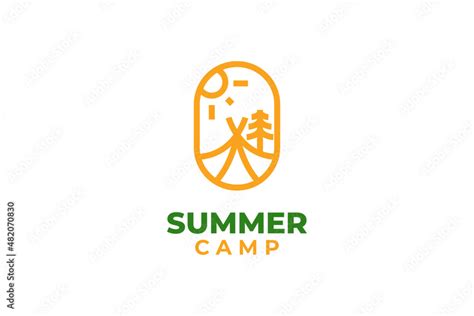 Summer camp logo design vector template Stock Vector | Adobe Stock