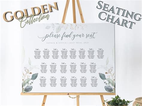 Tabla De Asientos Para Bodas Golden Collection 3 Plantillas Editables