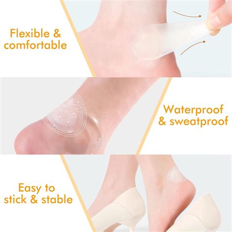 Heel Blister Pads - Waterproof Gel Cushioned Bandages for Athletes