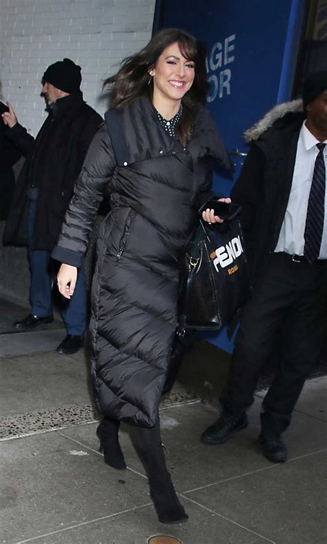 Erielle Reshef in a Black Puffer Coat Arrives at Good Morning America