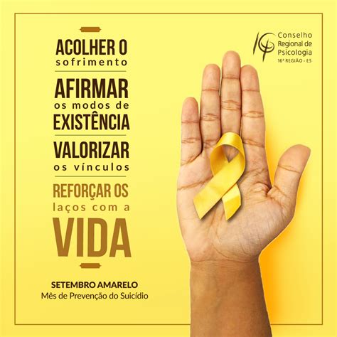 CRP 16 integra campanha Setembro Amarelo de prevenção do suicídio