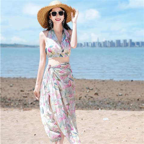 RJ Bikini Three Piece Suit Split Swimsuit Female Sexy Hot Spring Korean Influencer Seaside