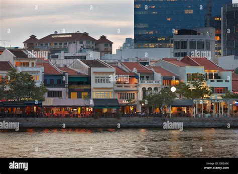 Boat Quay Singapore Stock Photo Alamy