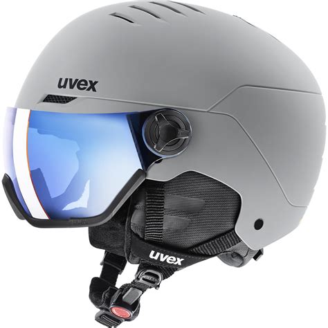 Uvex Wanted Visor Rhino Matt Mirror Blue Ski Helmets Uvex Sports