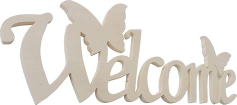 Welcome Scritta In Legno Legno Da Decorare Materiali Material