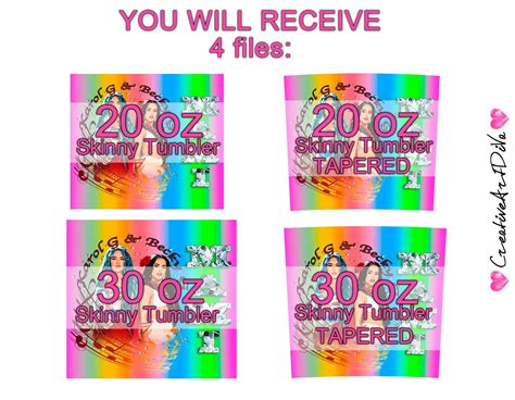 Karol G And Becky G Tumbler Wrap 20oz Seamless Sublimation Etsy Uk