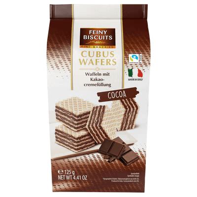 Köp Feiny Biscuits Cubus Wafers Cocoa 125g hos Coopers Candy