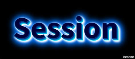 session   blue glow text effect generator
