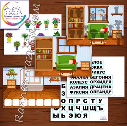 Дидактическая игра «Комнатные цветы» - Скачать шаблон | Раннее развитие