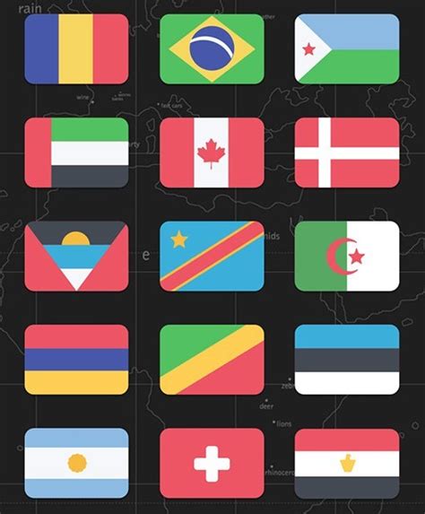 vector world flags psd   country flags rounded flat