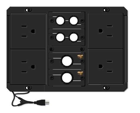 Kramer AV TBUS-1N-KIT3 Table Box with 4 Power & 6 Retaining Grommets ...