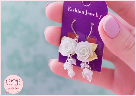 Polymer Clay flower earrings by Vestalye on DeviantArt