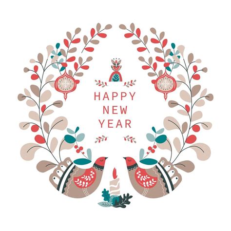 Happy new year greeting card for christmas holiday 17720499 Vector Art ...