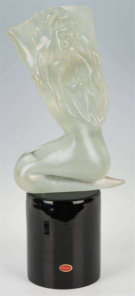 Lot Murano Glass Female Nude Sculpture Case Auctions