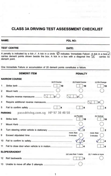 Printable Driver Evaluation Road Test Form Printable Templates