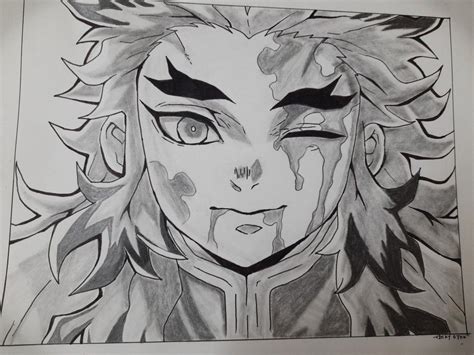 Sketch Of A Rengoku From Demon Slayer Flame Hashira Rengoku Kyojuro