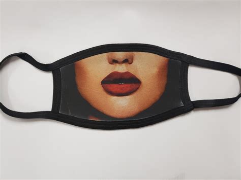 Bronze Latina Sexy Red Lips Face Mask Etsy