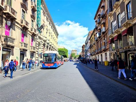 Photo Of People Walking Down Via Etnea Editorial Photography Image