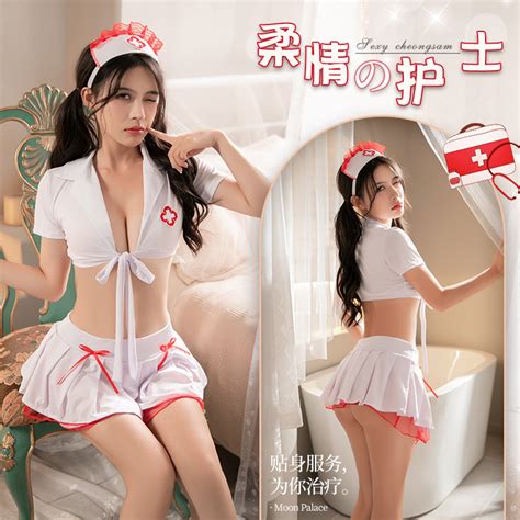 Ready Stock Malaysia Women Lingerie Cosplay Nurse Set Design Nightwear White Colour Shopee