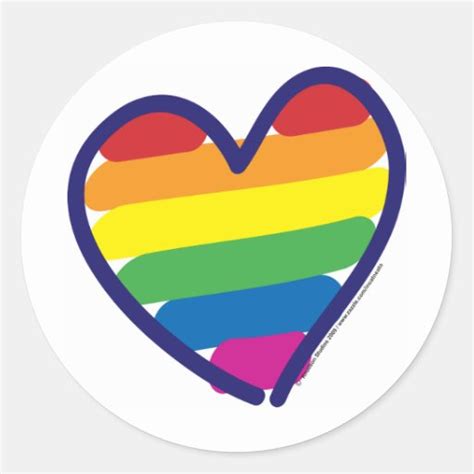 Gay Pride Rainbow Heart Stickers