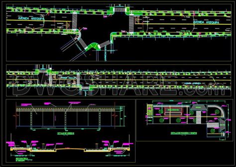 104.Autocad Drawings Of Urban street design sidewalks crosswalks
