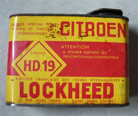 ANCIEN BIDON LOCKHEED HD 19 CITROEN 1 Litres Vide LHM ID DS No Huile