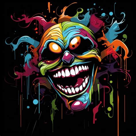 Premium Photo | Black background 2D laughing abstract line graffiti ...