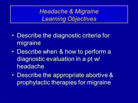 Case Based Teaching Didactic Component Headache And Migraine Department Of Neurology University