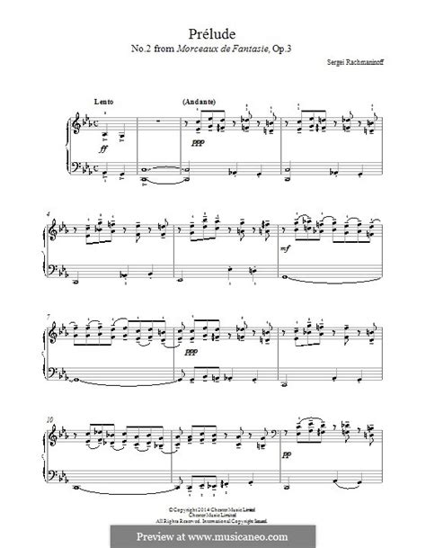 Morceaux De Fantaisie Op By S Rachmaninoff Sheet Music On Musicaneo